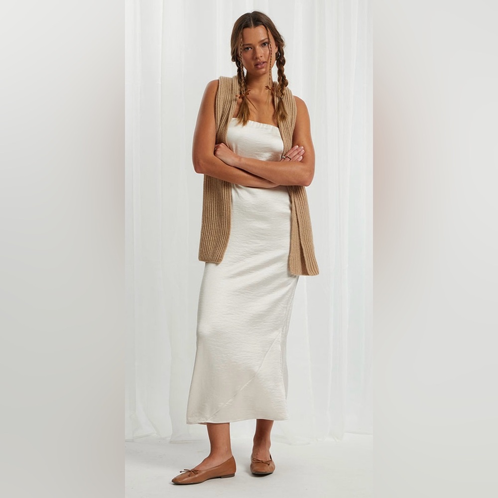 Beverly and Beck Silk Strapless Midi Dress (Size M) - Picture 3 of 6